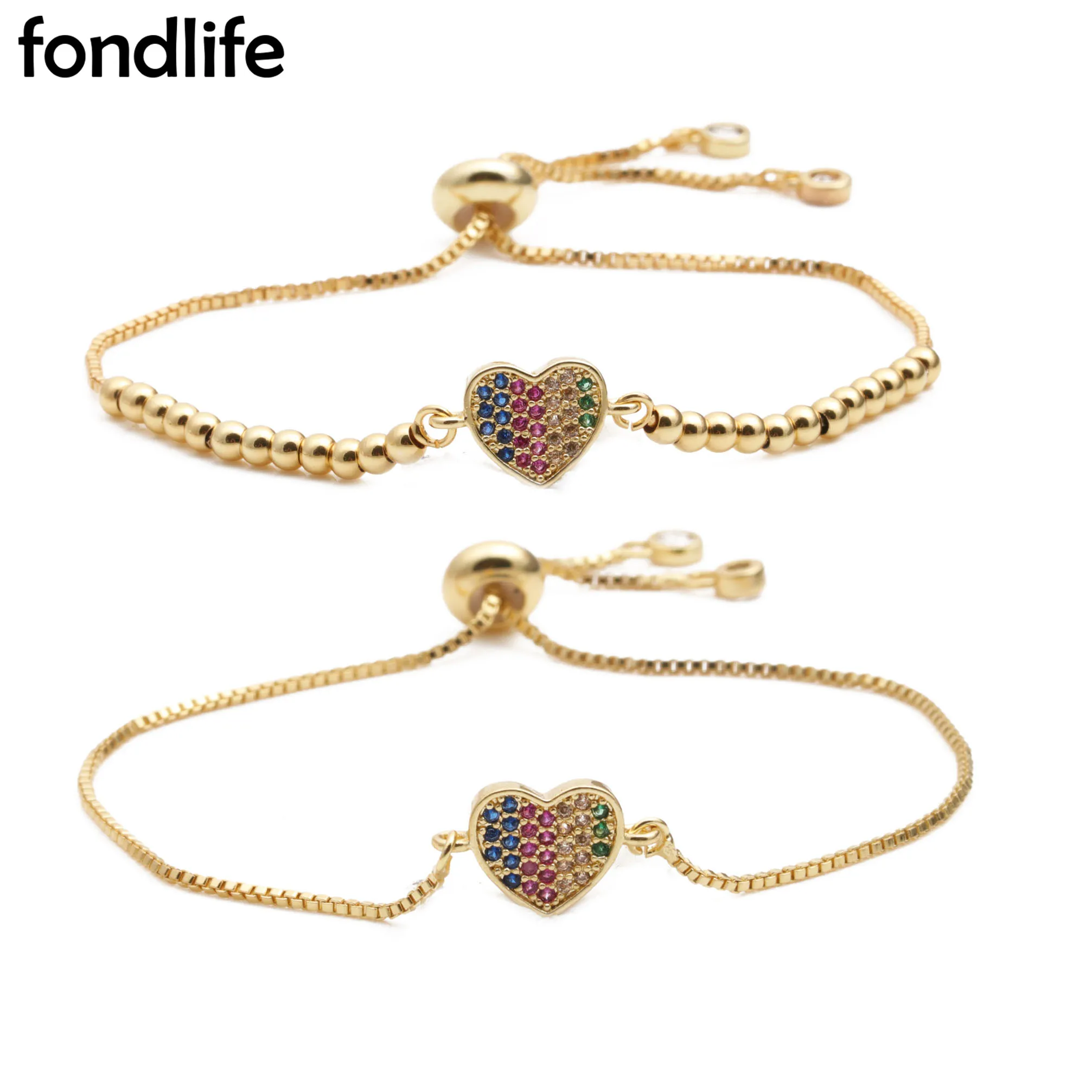 Multicolor Cubic Zirconia Crystal Love Heart Cham Gold-plated Brass Chain Linked Bracelet Women Black Red Cord Jewelry Present
Multicolor Cubic Zirconia Crystal Love Heart Cham Gold-plated Brass Chain Linked Bracelet Women Black Red Cord Jewelry Present