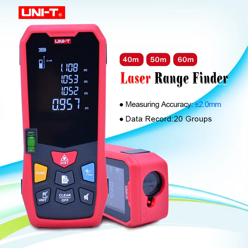 

UNI-T 40M 50m 60m Laser Rangefinder Digital Laser Distance Meter battery-powered laser range finder tape distance measurer
