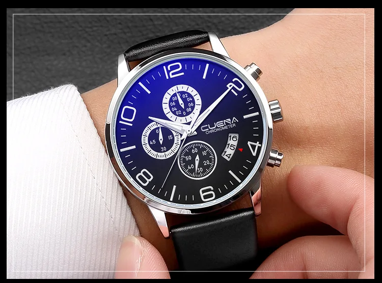 CUENA 6818 Brand Six-hand Men's Watch explosion-proof Waterproof Leather Quartz Fashion Business Quartz Wristwatches
CUENA 6818 Brand Six-hand Men's Watch explosion-proof Waterproof Leather Quartz Fashion Business Quartz Wristwatches