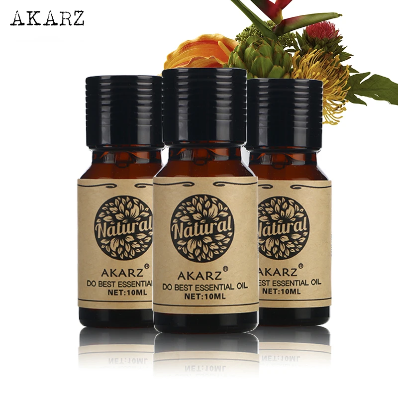

AKARZ Musk Cherry blossom Vanilla essential oil sets AKARZ For Aromatherapy Massage Spa Bath skin face care 10ml*3