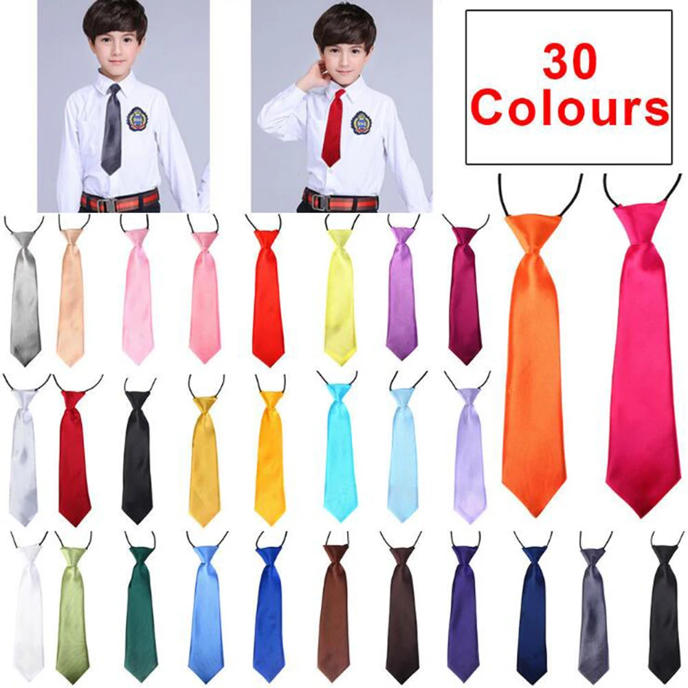 

Solid Neck Tie Easy To Wear For Children Boys Girls Students Kid Rope Tie Stage Performance Photograph Graduation Ceremony Black