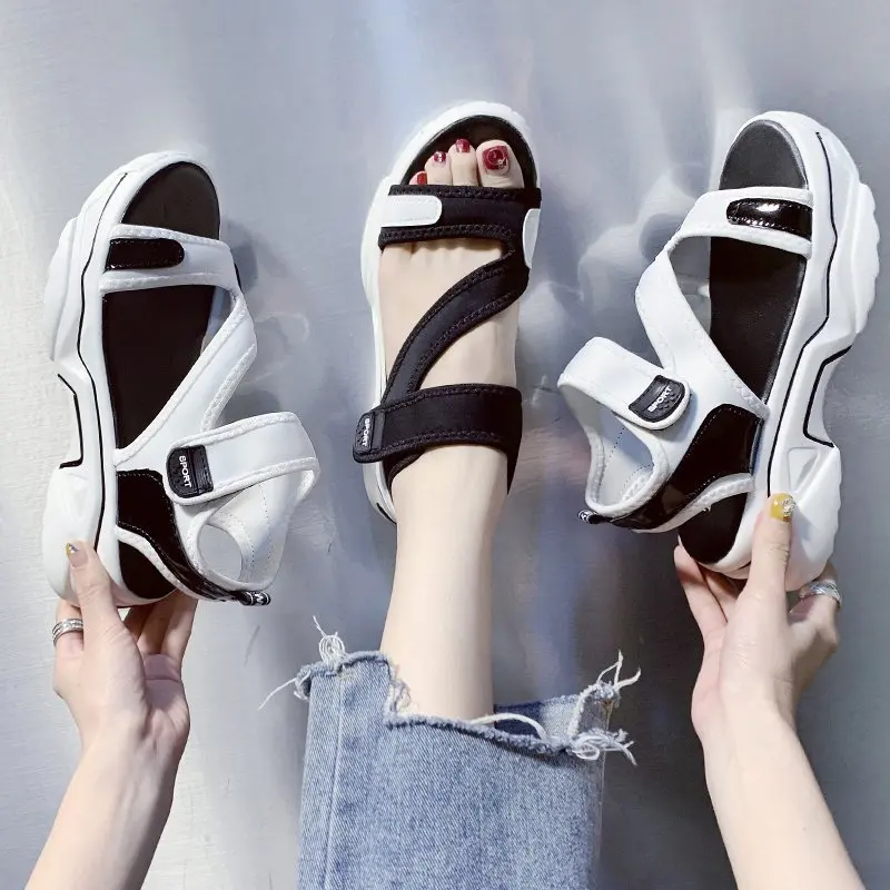 2021 New Women's Sports Sandals Fashion Open Toe Elastic Platform Shoes Women Thick-soled Casual Shoes Summer Female Sandals
2021 New Women's Sports Sandals Fashion Open Toe Elastic Platform Shoes Women Thick-soled Casual Shoes Summer Female Sandals