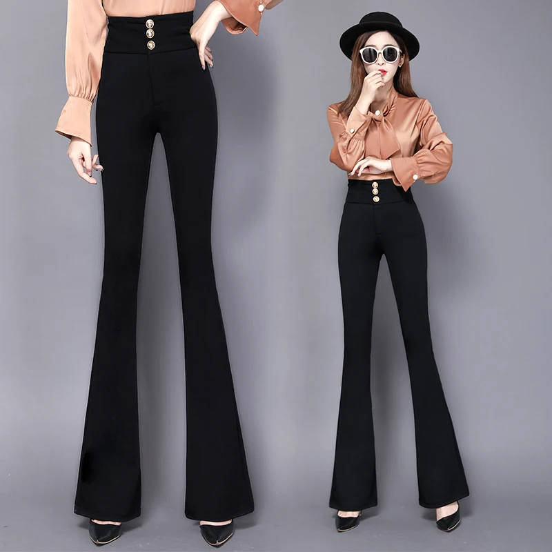Black pants Women flared pants female high waist pants female OL Office Career Capris Work Wear casual pants Womens Trousers
Black pants Women flared pants female high waist pants female OL Office Career Capris Work Wear casual pants Womens Trousers