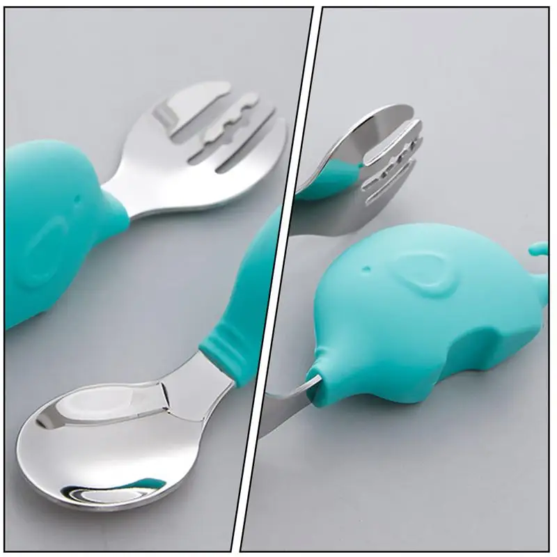 1 Set Children Tableware Spoon Fork Baby Practicing Spoon Tableware (Blue) 
1 Set Children Tableware Spoon Fork Baby Practicing Spoon Tableware (Blue)