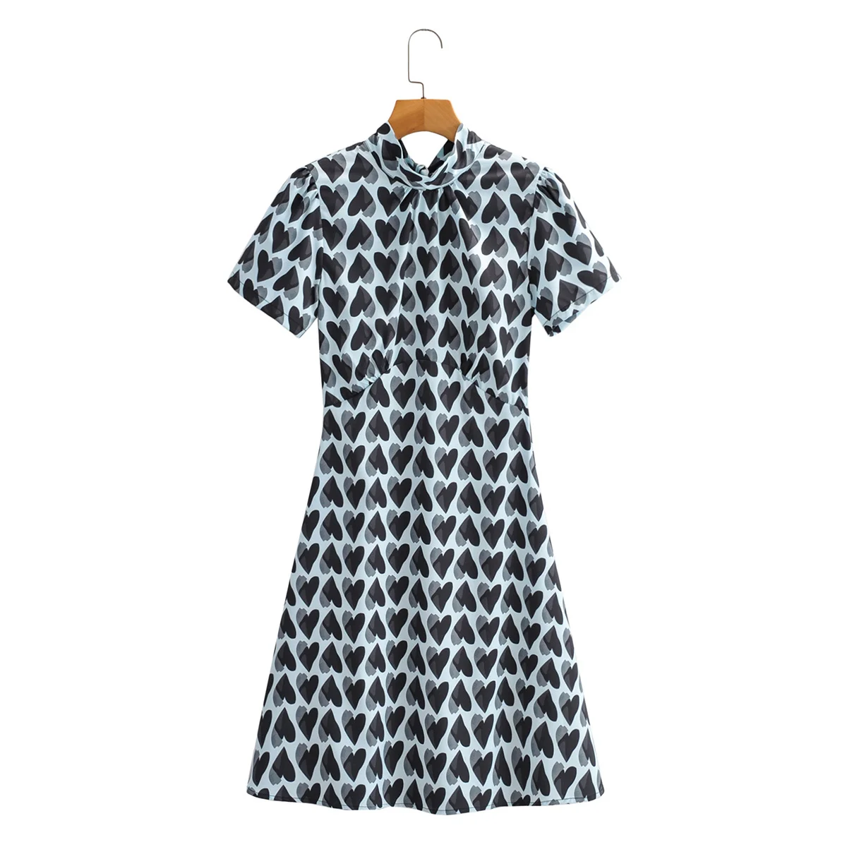 Fashion Chiffon High Neck Short Sleeve Women Dress Vintage Temperament Back Bow Chic Female Mini Dresses
Fashion Chiffon High Neck Short Sleeve Women Dress Vintage Temperament Back Bow Chic Female Mini Dresses