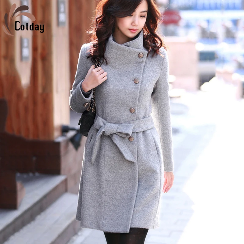 Cotday Wool Single Breasted Plus Size Womens Winter Warm Gray Thick Trench Jacket Belt Elegant Slim Female Woolen Blend Coat
Cotday Wool Single Breasted Plus Size Womens Winter Warm Gray Thick Trench Jacket Belt Elegant Slim Female Woolen Blend Coat