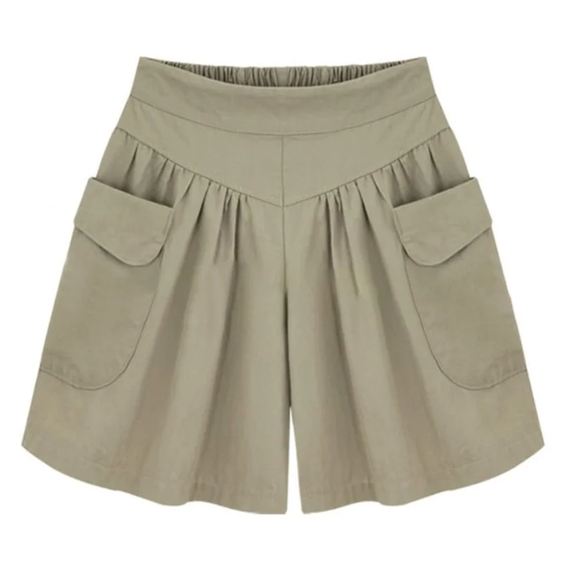 Large Size Women Big Pocket Shorts Solid Color Ladies High Waisted Pants 
Large Size Women Big Pocket Shorts Solid Color Ladies High Waisted Pants