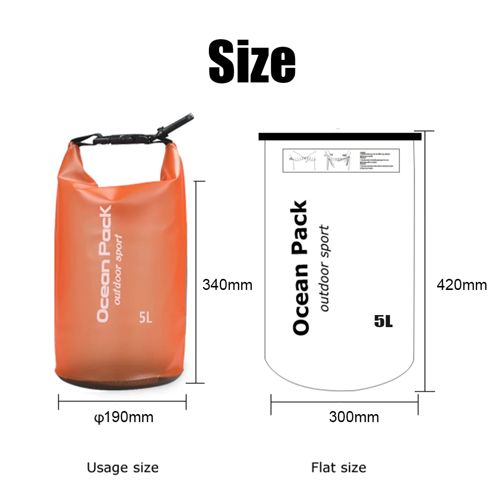 5L Waterproof Water Resistant Dry Bag Sack Storage Pack Pouch Swimming Kayaking Canoeing River Trekking Boating Sailing Fishing
5L Waterproof Water Resistant Dry Bag Sack Storage Pack Pouch Swimming Kayaking Canoeing River Trekking Boating Sailing Fishing