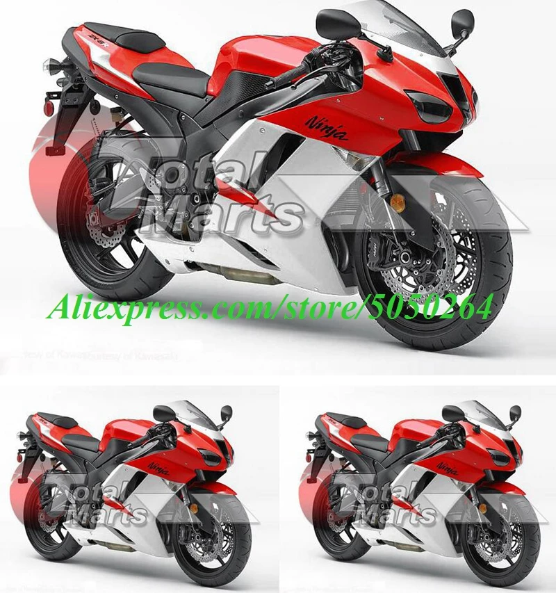 4Gifts New ABS bike Fairings Kit Fit for kawasaki Ninja ZX6R 636 2007 2008 07 08 6R ZX-6R Bodywork set Red silver
4Gifts New ABS bike Fairings Kit Fit for kawasaki Ninja ZX6R 636 2007 2008 07 08 6R ZX-6R Bodywork set Red silver