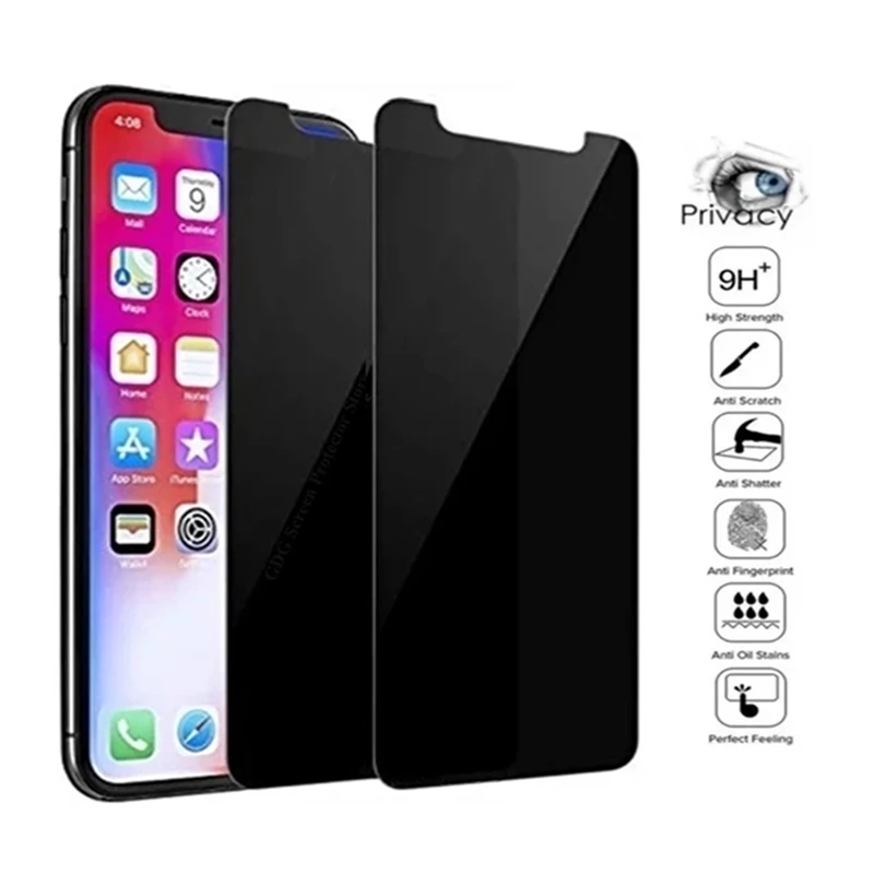 

1-2 шт. противошпионское закаленное стекло для IPhone 12 11 Pro Max 13 Mini X XS XR SE Защитные пленки для IPhone 6S 7 8 Plus