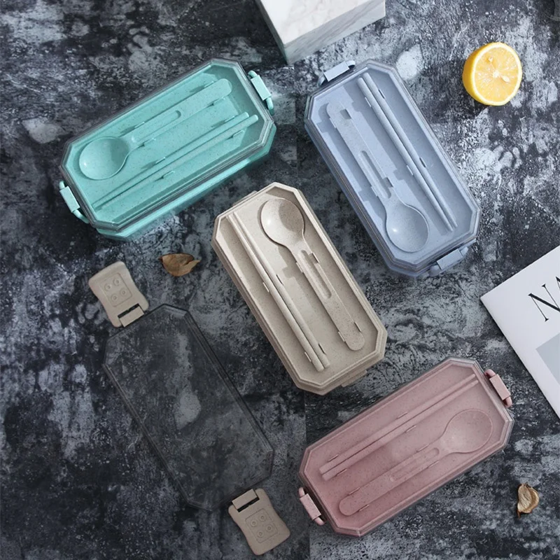 Microwave Double-Layer Lunch Box Wheat Straw Environmental Dinnerware Food Container Food Box Office School 2021 New 
Microwave Double-Layer Lunch Box Wheat Straw Environmental Dinnerware Food Container Food Box Office School 2021 New