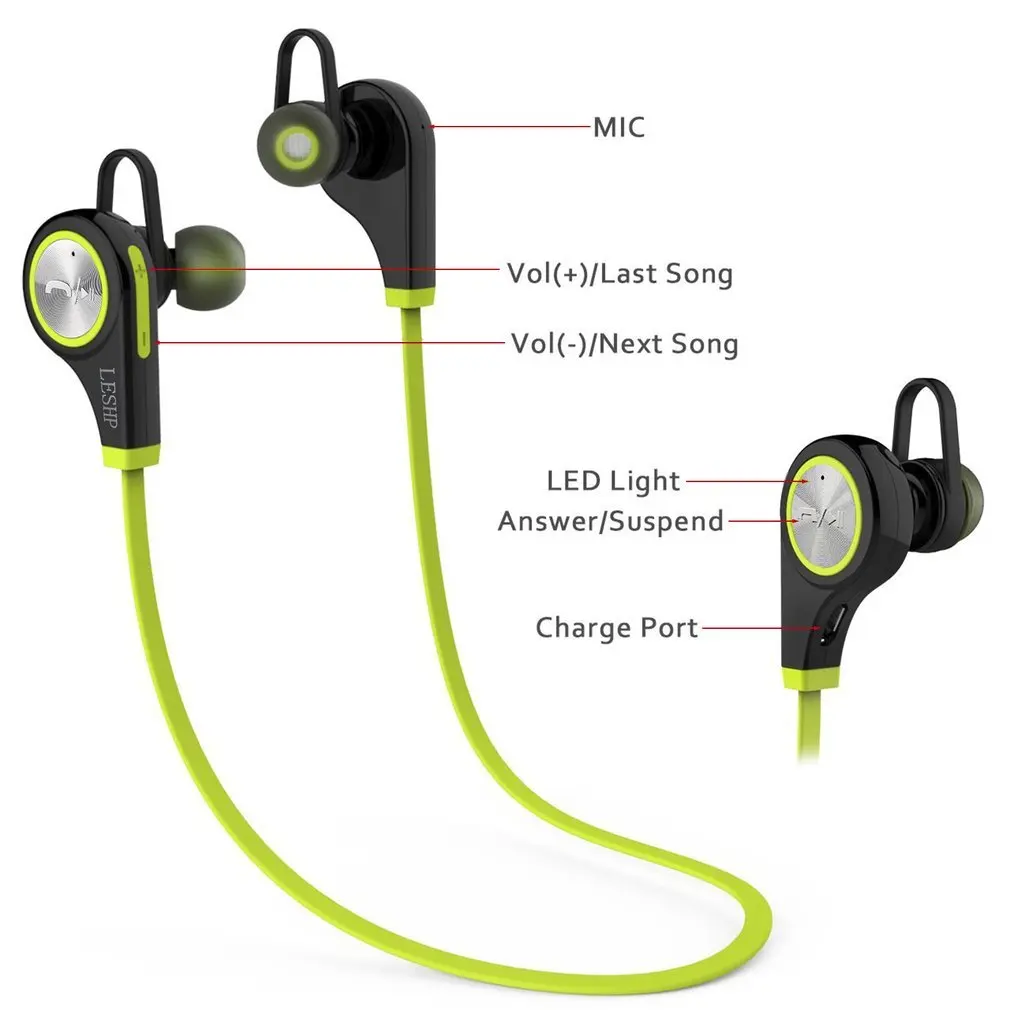Leshp Headphones Wireless Earphones Sport Headset Premium Sound Bass Noise Cancelling Ergonomic Design With Mic
Leshp Headphones Wireless Earphones Sport Headset Premium Sound Bass Noise Cancelling Ergonomic Design With Mic