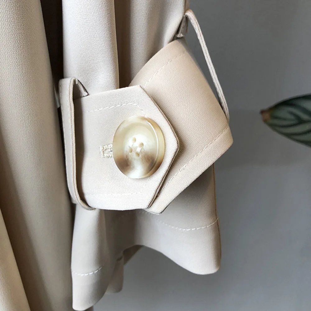 Casual Simple Drape Double Breasted Trench Women 2021 New Spring And Autumn Mid-length Large Size Thin Slim Loose Fashion Coat
Casual Simple Drape Double Breasted Trench Women 2021 New Spring And Autumn Mid-length Large Size Thin Slim Loose Fashion Coat