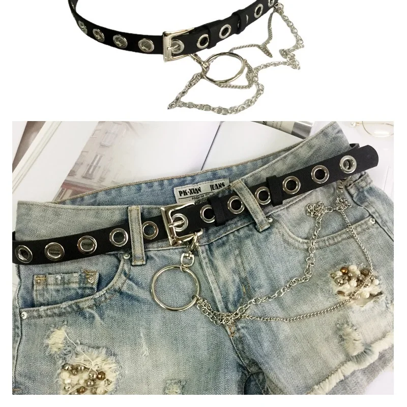Circle chain hollow belt female ins simple and versatile punk trouser belt retro student trend belt
Circle chain hollow belt female ins simple and versatile punk trouser belt retro student trend belt