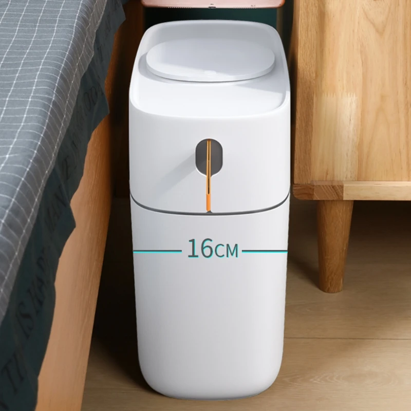 E8BD Trash Can Bin for Bathroom Home Office Wastebasket with Press Type Lid Narrow Kitchen Garbage Container
E8BD Trash Can Bin for Bathroom Home Office Wastebasket with Press Type Lid Narrow Kitchen Garbage Container