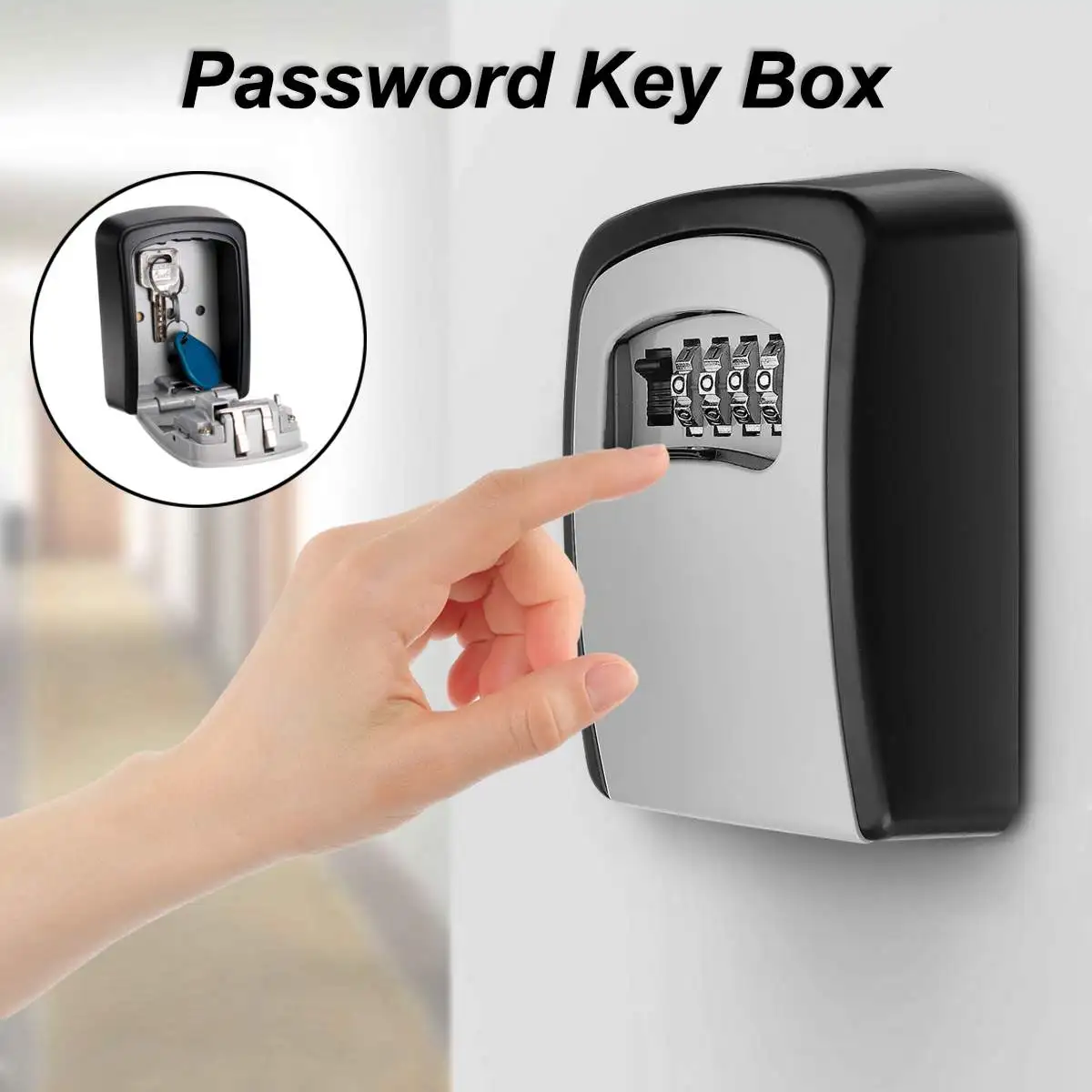 4 Digit Wall-mounted Curved Key Card Password Box Master key box Password lock Decorated Cipher Key Box
4 Digit Wall-mounted Curved Key Card Password Box Master key box Password lock Decorated Cipher Key Box