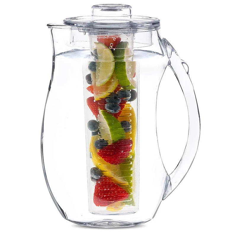 Large Fruit Infuser Water Pitcher Shatterproof Acrylic Infusion Jug for Iced Tea, Juice, Beverages, Water, Lemon, Fruit
Large Fruit Infuser Water Pitcher Shatterproof Acrylic Infusion Jug for Iced Tea, Juice, Beverages, Water, Lemon, Fruit