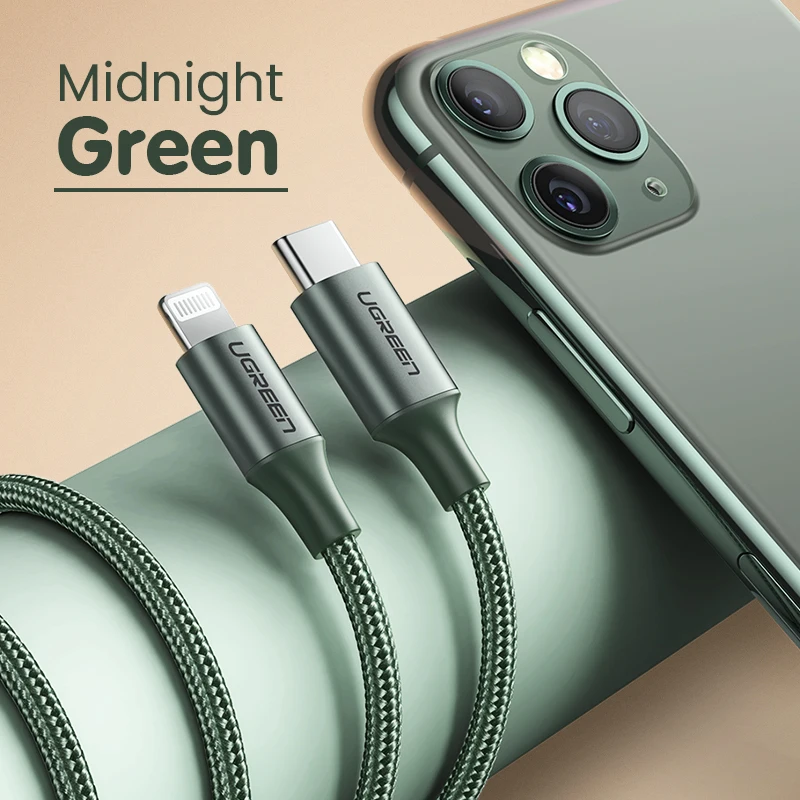 Ugreen MFi 20W USB C для Lightning Cable iPhone 13 12 Pro X 8 зарядное устройство быстрого зарядки данных