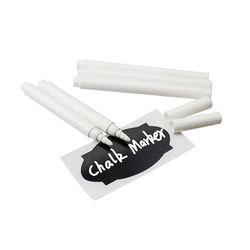 

4pcs White Liquid Chalk Pens for Wall Sticker Kids Room Blackboard Kitchen Jar Convenient Removable Mark Pens Kawaii Stationery