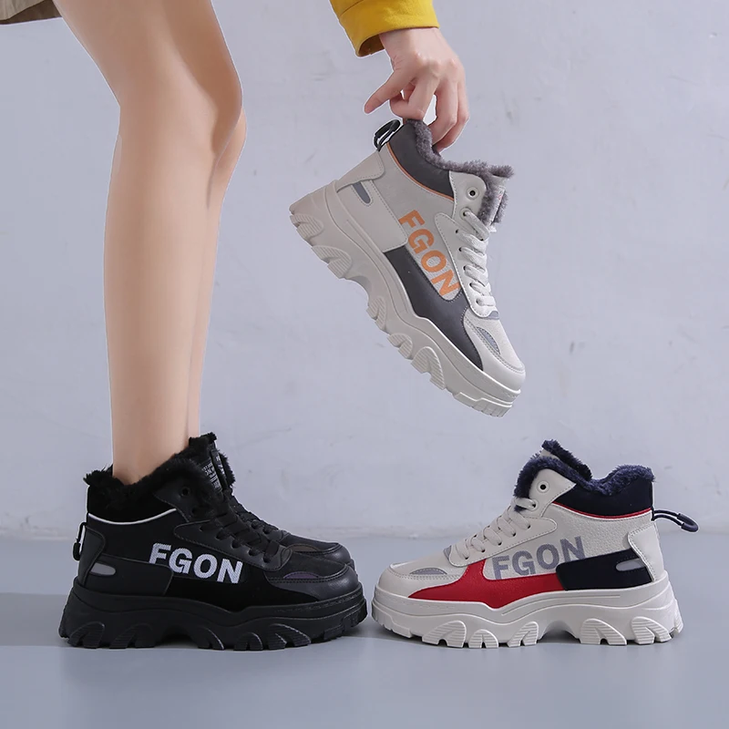 Women's Sneakers 2022 High-quality Four Seasons High-top Fashion Casual Lace-up Thick-soled Increased Plus Velvet Cotton Shoes
Women's Sneakers 2022 High-quality Four Seasons High-top Fashion Casual Lace-up Thick-soled Increased Plus Velvet Cotton Shoes