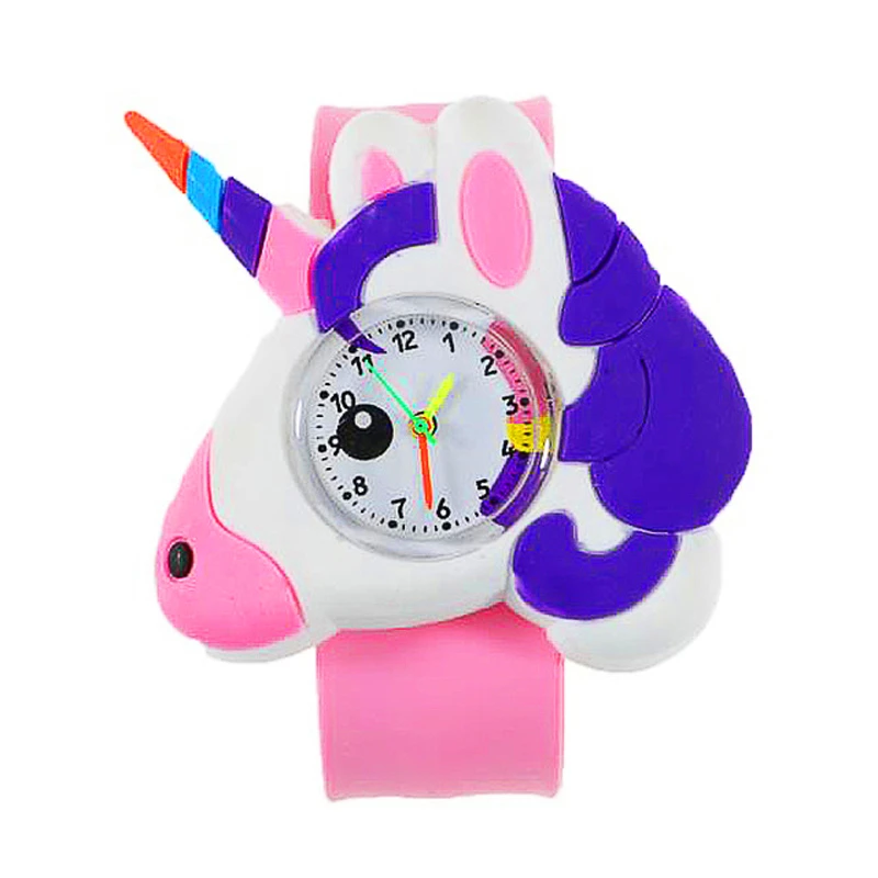 Часы детские в виде единорога подарок для детей Кварцевые спортивные часы