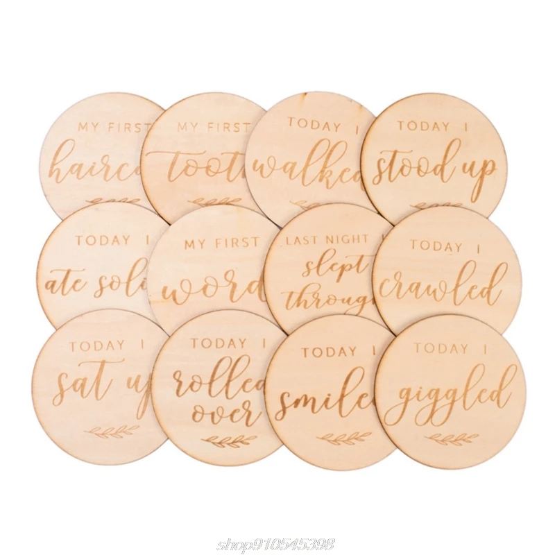 R1WF 12 Pcs Baby Milestone Cards Wooden Commemorate Baby Birth Monthly Recording Cards Newborn Infant Shower Gifts
R1WF 12 Pcs Baby Milestone Cards Wooden Commemorate Baby Birth Monthly Recording Cards Newborn Infant Shower Gifts