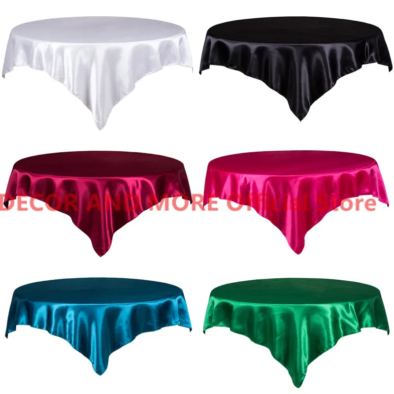 145CMX145CM/57"X57" Polyester Solid Satin Table Cloths Overlay Top Square Table Covers For Wedding Banquet Hotel Home Decoration
145CMX145CM/57"X57" Polyester Solid Satin Table Cloths Overlay Top Square Table Covers For Wedding Banquet Hotel Home Decoration