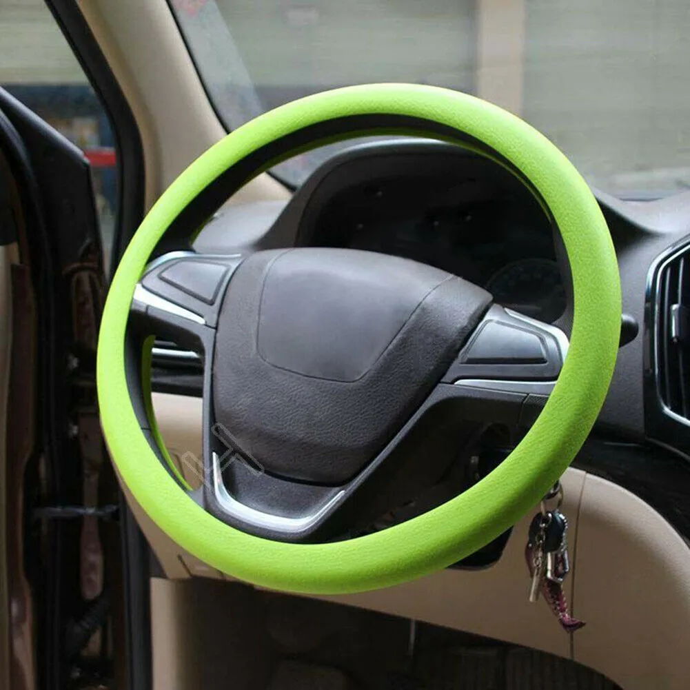 NEW High Quality Car Steering Wheel Cover 36cm - 38cm Silicone Soft Cover, Green High Quality Silicone Steering Covers
NEW High Quality Car Steering Wheel Cover 36cm - 38cm Silicone Soft Cover, Green High Quality Silicone Steering Covers