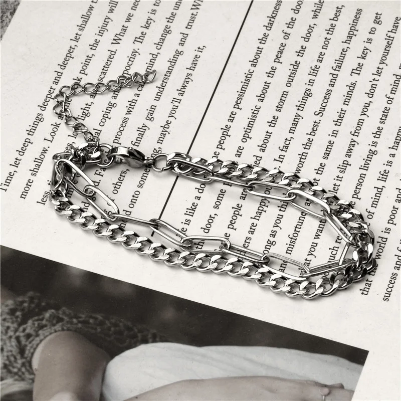 Punk Bracelets Bracelet Bangle Hiphop Circle Queen Thick Chain Double Chain Bracelet Women Jewelry Titanium Steel Link Chain
Punk Bracelets Bracelet Bangle Hiphop Circle Queen Thick Chain Double Chain Bracelet Women Jewelry Titanium Steel Link Chain