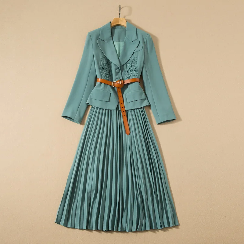 European and American women's wear spring 2022 new Long sleeve embroidery stitching hundred pleats Fashion Belt dress XXL
European and American women's wear spring 2022 new Long sleeve embroidery stitching hundred pleats Fashion Belt dress XXL