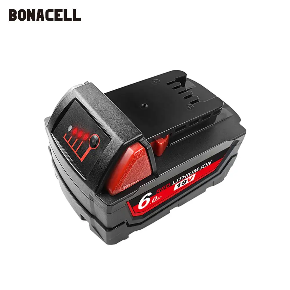 Сменный литий ионный аккумулятор bonacel 18 в 6000 мАч M18 XC для Милуоки 48 11 1815 M18B2 M18B4 M18BX