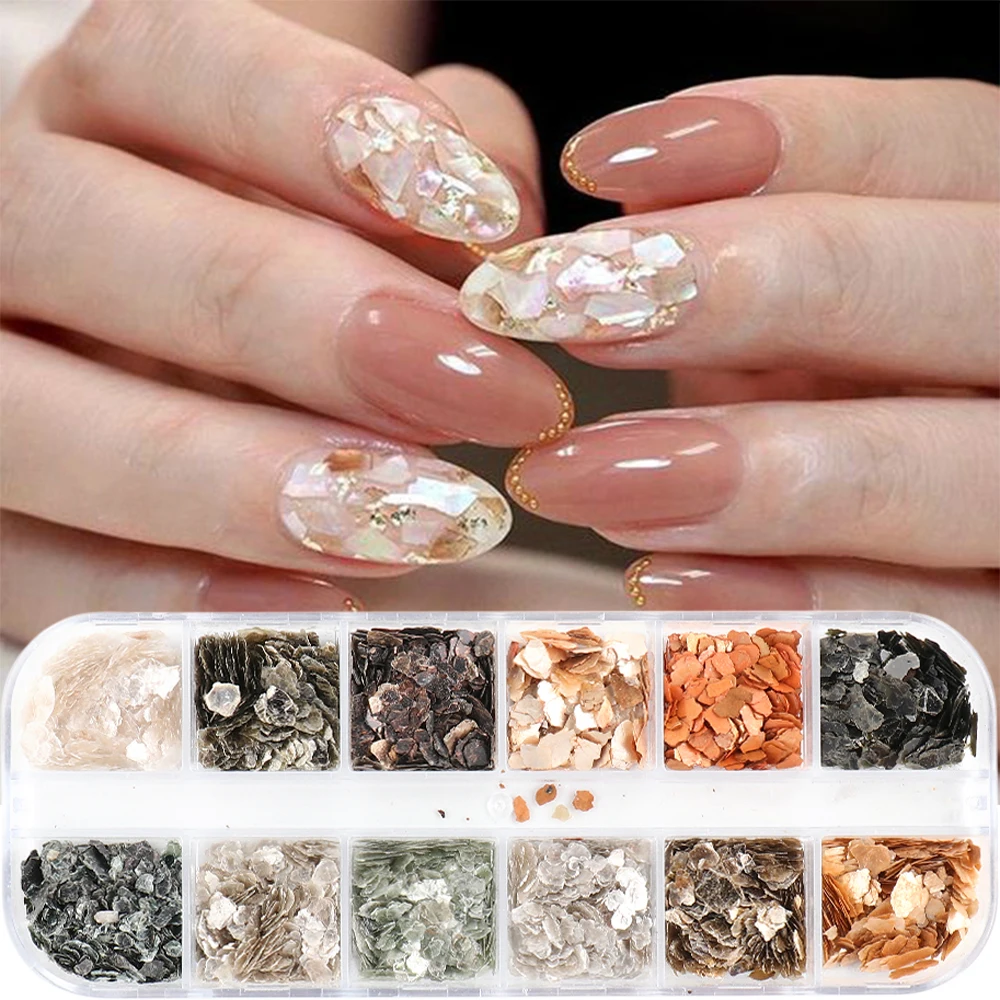 12Grid Nail Abalone Shell Fragments Texture Irregular Natural Sea Shell Slice Charm Nail Stone Decoration Nail Art Paillete GLYM
12Grid Nail Abalone Shell Fragments Texture Irregular Natural Sea Shell Slice Charm Nail Stone Decoration Nail Art Paillete GLYM