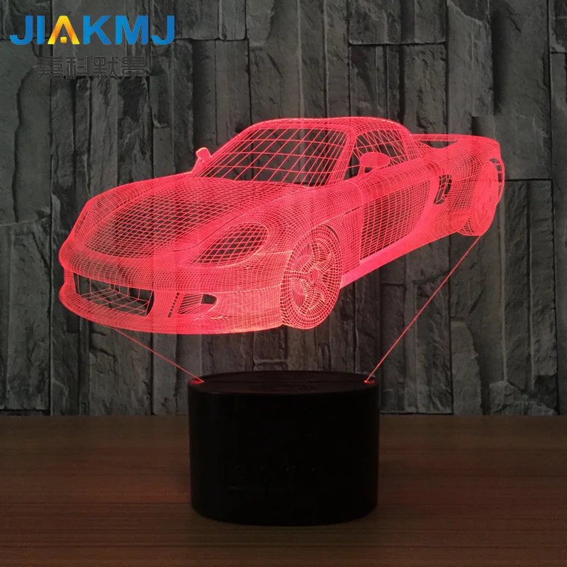 2017 Новый спортивный автомобиль 3D Ночной светильник Производители красочный