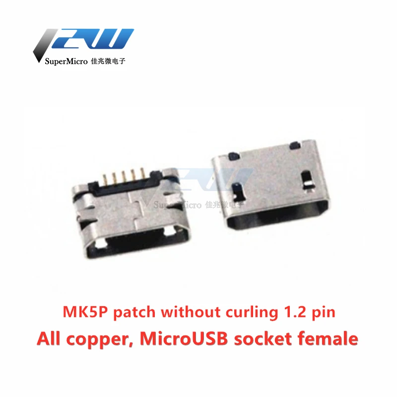 MicroUSB socket MK5P Mike 5P USB female patch SMD without curling flat mouth (20 pcs / lot)
MicroUSB socket MK5P Mike 5P USB female patch SMD without curling flat mouth (20 pcs / lot)