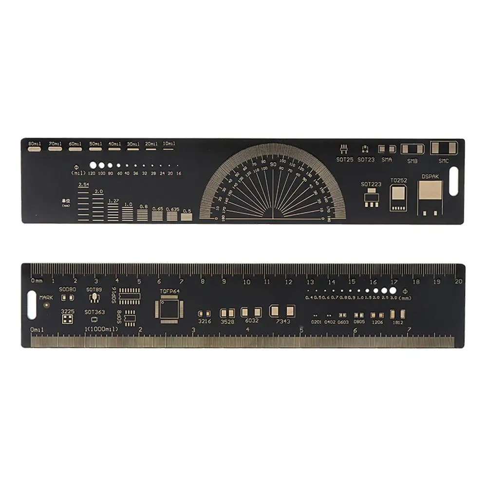 20 см линейка PCB EDA измерительный инструмент справочный транспортир резистор