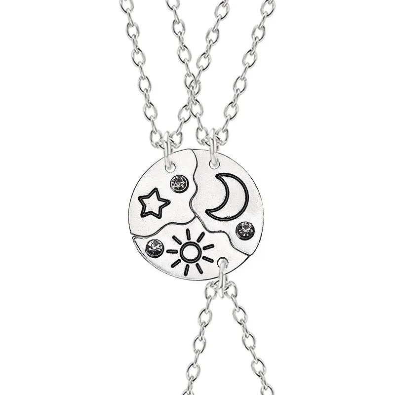 Комплект из 3 предметов комплект одежды изображение солнца Луны и звезды кулон