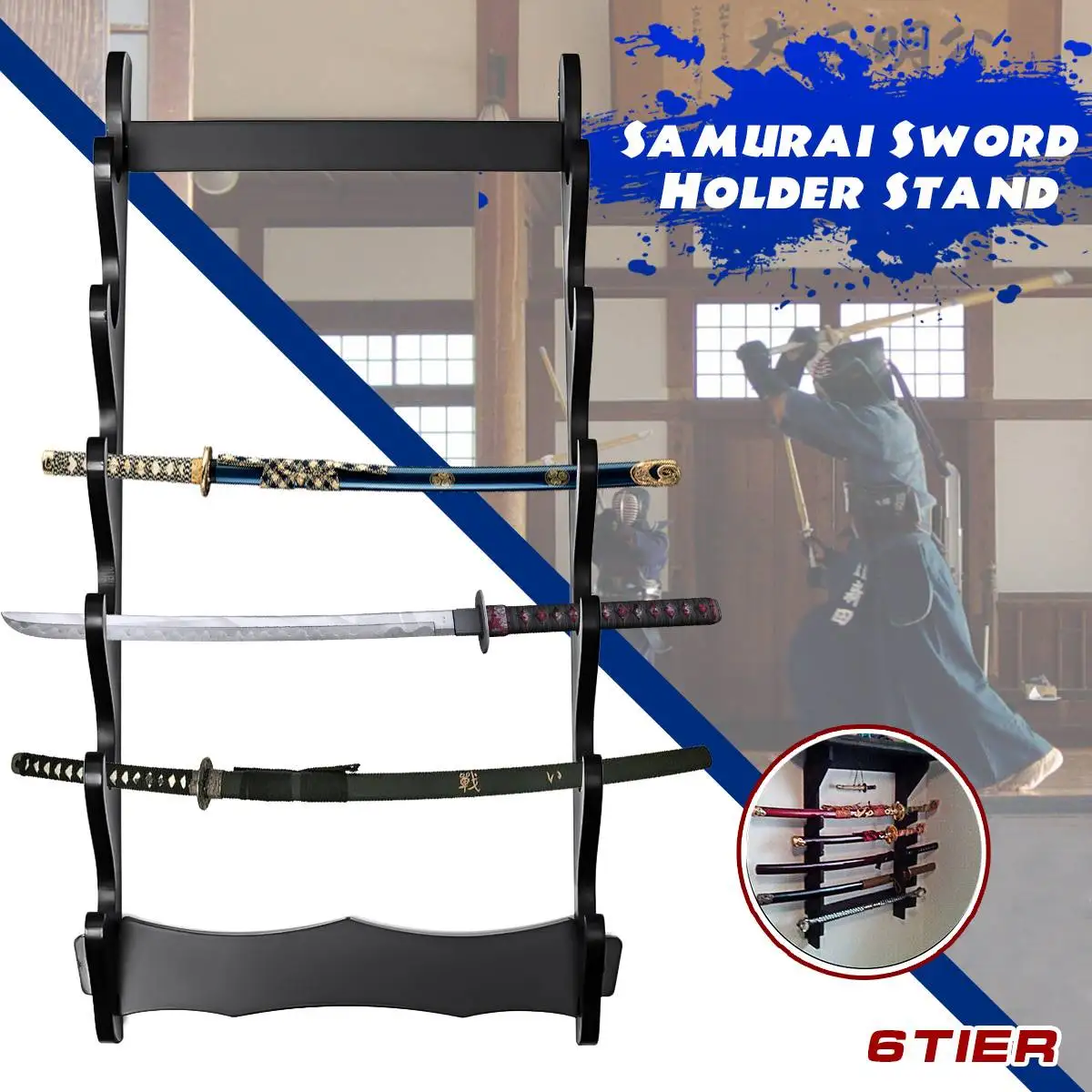 5/6 Tier Wall Mount Samurai Sword Katana Holder Stand Display Statues Sculptures Holder Hanger Rack for Home Decoration Crafts
5/6 Tier Wall Mount Samurai Sword Katana Holder Stand Display Statues Sculptures Holder Hanger Rack for Home Decoration Crafts