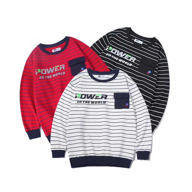 Fall Striped Print Letters long sleeve Cotton Terry Casual Sweatshirts Boy Cloth Kids Junior's Boys O-neck T-shirt Children 6-12
Fall Striped Print Letters long sleeve Cotton Terry Casual Sweatshirts Boy Cloth Kids Junior's Boys O-neck T-shirt Children 6-12