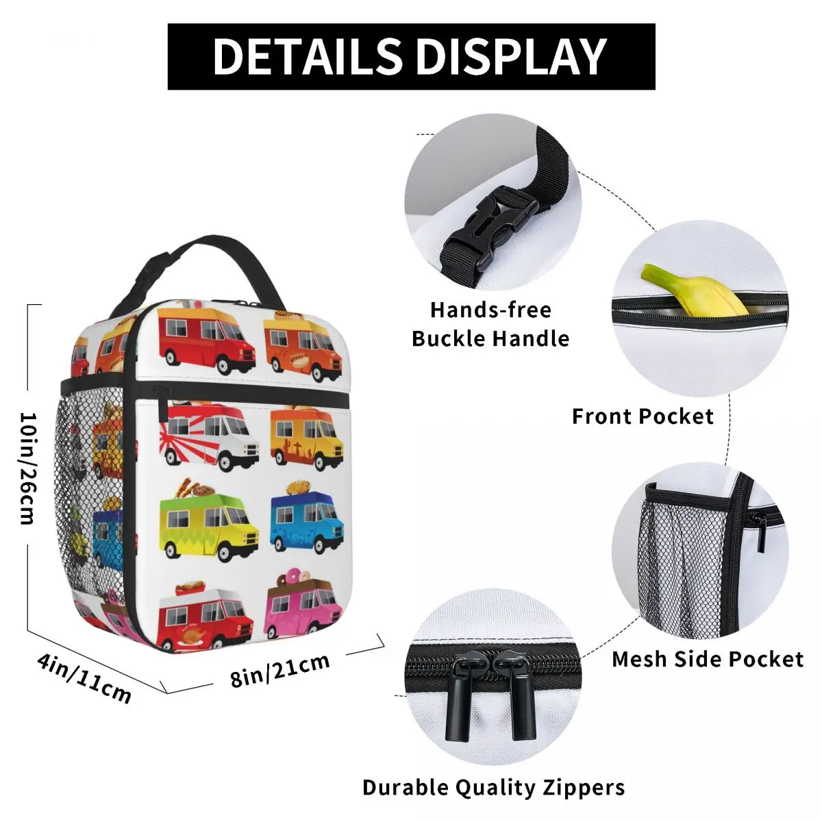 Food Cart Lunch Bag for Women Men Large Insulated Lunch Box with Water Bottle Holder and Pockets
Food Cart Lunch Bag for Women Men Large Insulated Lunch Box with Water Bottle Holder and Pockets