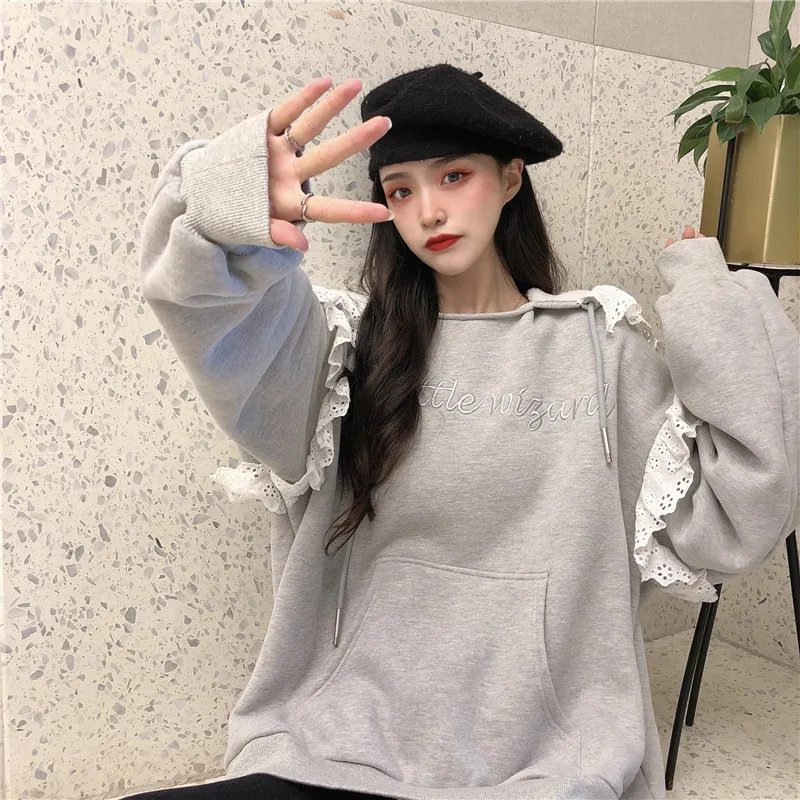 XZ2152 2021 new Japanese Lace Hooded Women Western Style All-match Sweatshirts
XZ2152 2021 new Japanese Lace Hooded Women Western Style All-match Sweatshirts