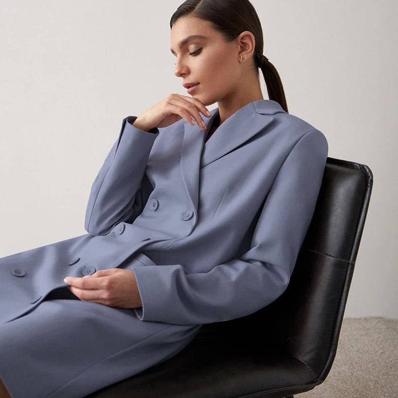 Autumn Temperament Suit Dress Women Long Sleeve Office Lady Double-Breasted British Style Female Straight Dresses
Autumn Temperament Suit Dress Women Long Sleeve Office Lady Double-Breasted British Style Female Straight Dresses