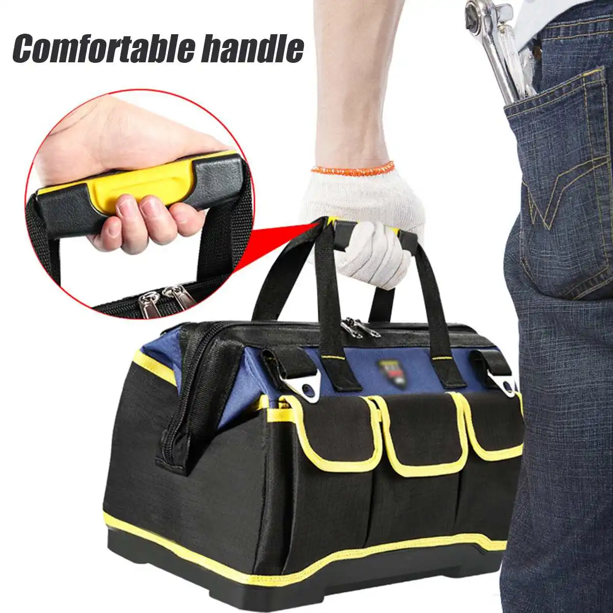Portable Multi-Function Tool Bag Electrician Repair Bag Installation 1680D Oxford Waterproof Wear-Resistant Tool Storage Toolkit
Portable Multi-Function Tool Bag Electrician Repair Bag Installation 1680D Oxford Waterproof Wear-Resistant Tool Storage Toolkit