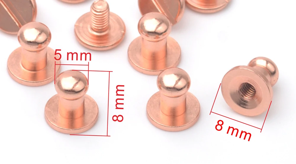 60sets/lot 5*8*8mm brass screw knob rivets handmade crafts for belt shoes watchband metal rose gold ZD035
60sets/lot 5*8*8mm brass screw knob rivets handmade crafts for belt shoes watchband metal rose gold ZD035
