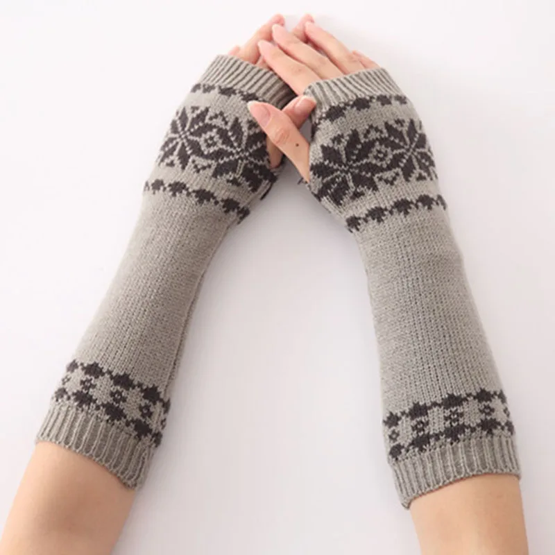 Christmas Snowflake Knitting Gloves Wool Knit Long Glove Winter Warm Half Finger Arm Sleeve For Men Women guantes invierno mujer
Christmas Snowflake Knitting Gloves Wool Knit Long Glove Winter Warm Half Finger Arm Sleeve For Men Women guantes invierno mujer