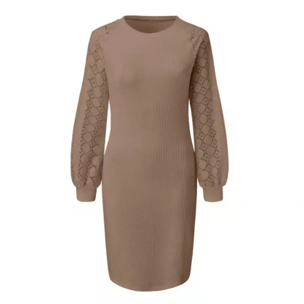 Autumn Dress Wear-resistant Lady Dress Round Neck Above Knee Gorgeous Great Stitching Autumn Dress
Autumn Dress Wear-resistant Lady Dress Round Neck Above Knee Gorgeous Great Stitching Autumn Dress