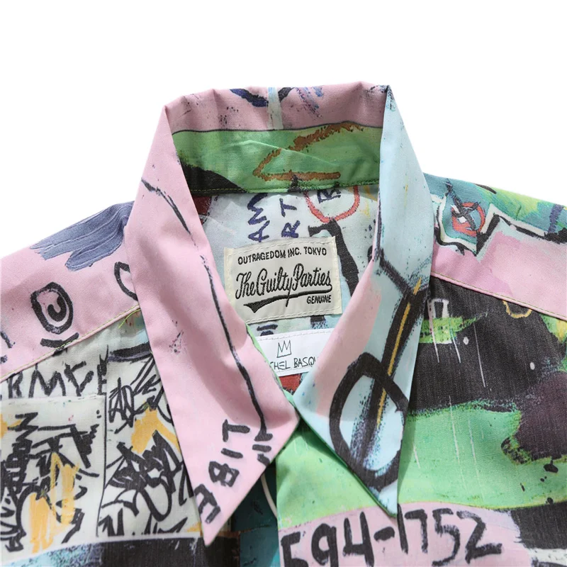 2021 Tide Brand Portrait Graffiti Printing Loose Retro Cardigan Short Sleeve Hawaiian Men and Women All-match Lapel Shirt
2021 Tide Brand Portrait Graffiti Printing Loose Retro Cardigan Short Sleeve Hawaiian Men and Women All-match Lapel Shirt
