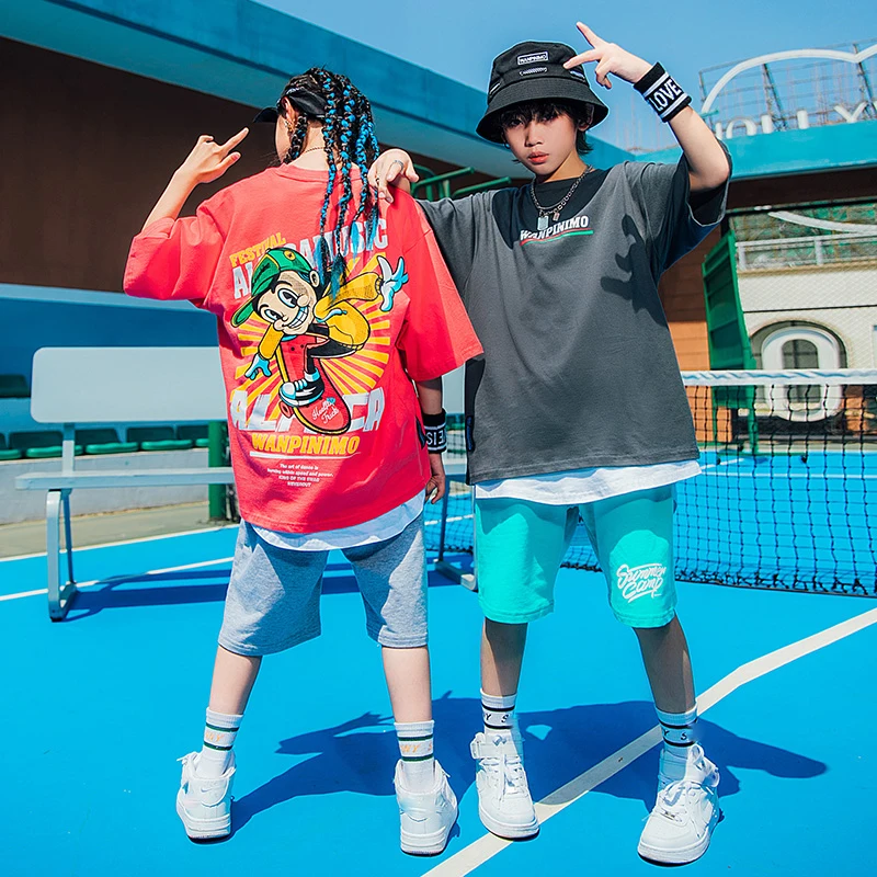 Children Hip Hop Dance Costumes Summer Short Sleeved Loose Shorts Boys Jazz Street Dance Wear Girls Performance Clothes DQS6979
Children Hip Hop Dance Costumes Summer Short Sleeved Loose Shorts Boys Jazz Street Dance Wear Girls Performance Clothes DQS6979