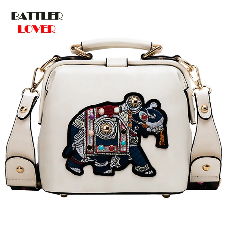 Women Vintage Embroidery Elephant Flaps Wide Butterfly Strap Leather Women Shoulder Crossbody Tote for Female Handbags Purses 
Women Vintage Embroidery Elephant Flaps Wide Butterfly Strap Leather Women Shoulder Crossbody Tote for Female Handbags Purses