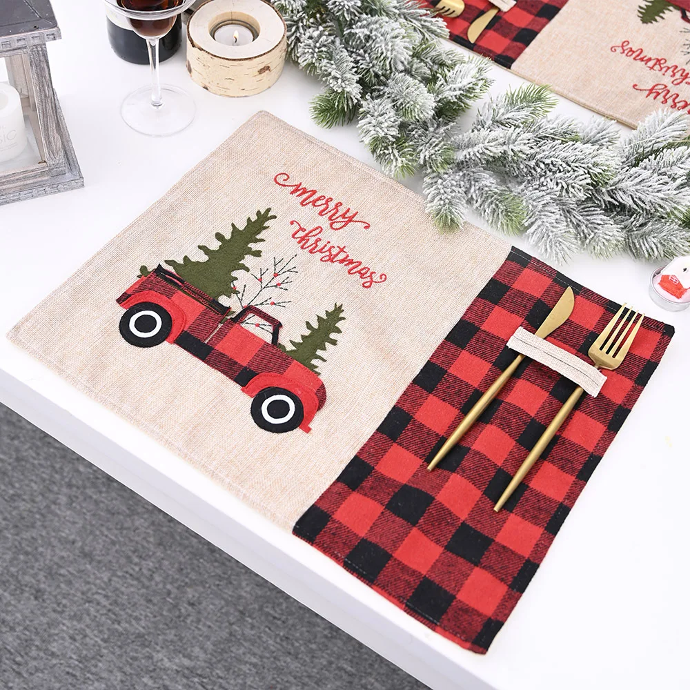 2 PS Christmas Placemat Table Knife and Fork Mat Santa Home Decoration Dining Fabric Festival Party Tablecloth Supplier
2 PS Christmas Placemat Table Knife and Fork Mat Santa Home Decoration Dining Fabric Festival Party Tablecloth Supplier