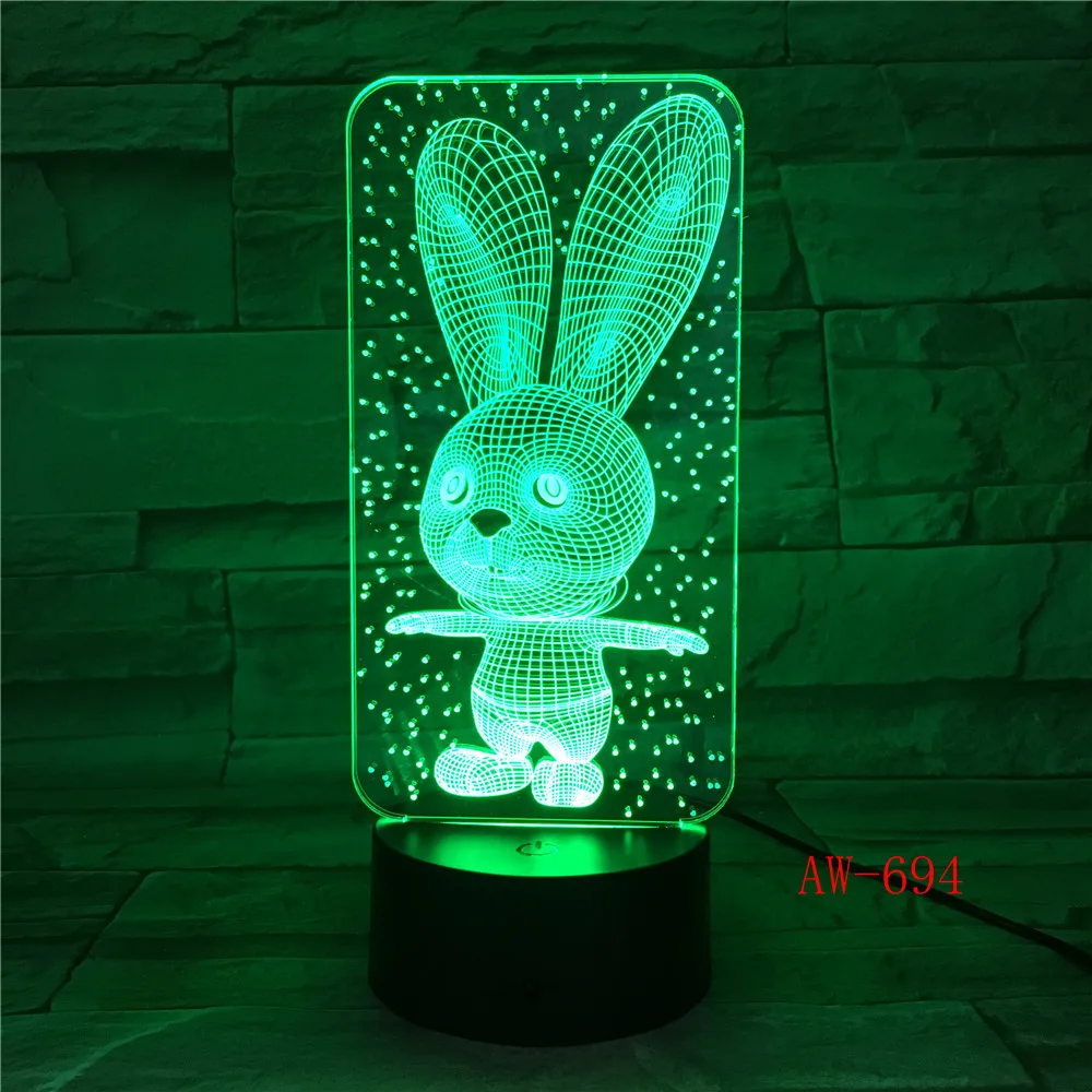 Rabbit Cute Bunny Baby Bedroom Lamps Night Light Cartoon Sleeping LED Kids 3D Lamp Bulb Nightlight with 7 Colors Change AW-694
Rabbit Cute Bunny Baby Bedroom Lamps Night Light Cartoon Sleeping LED Kids 3D Lamp Bulb Nightlight with 7 Colors Change AW-694